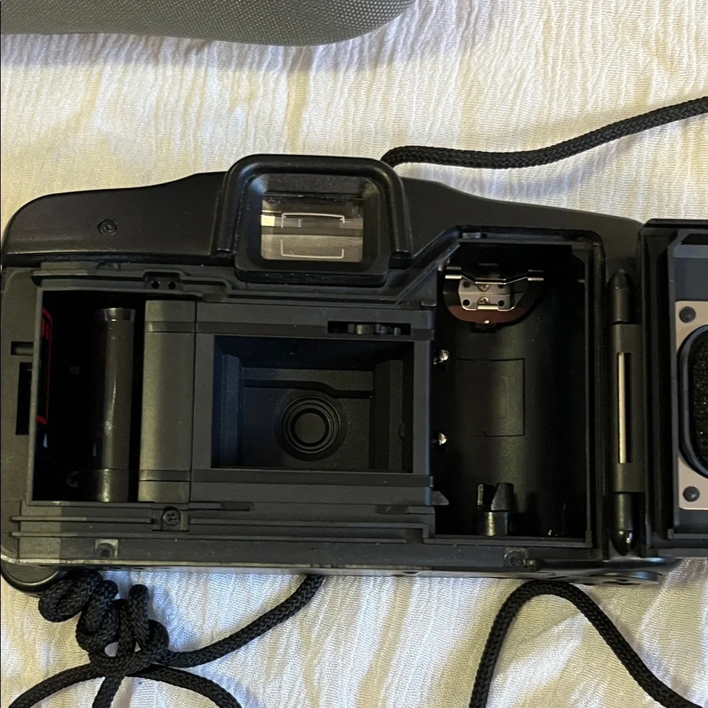Canon Black 35mm Point-and-Shoot Camera with Gray Carry Case